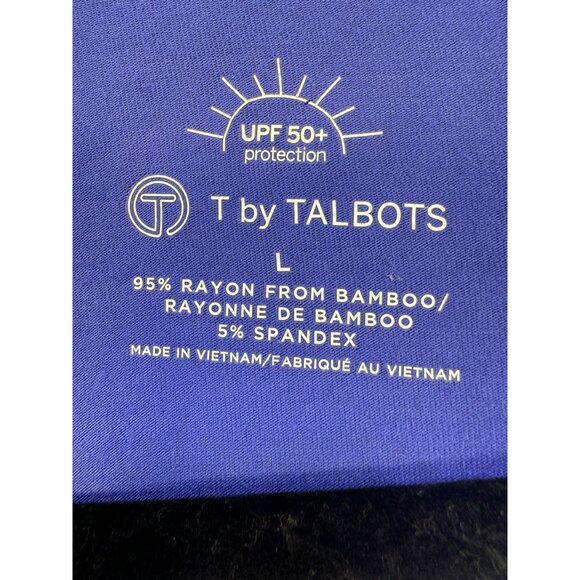 T By Talbots UPF 50+ Womens Cardigan L Blue Rayon & Spandex - Picture 2 of 8